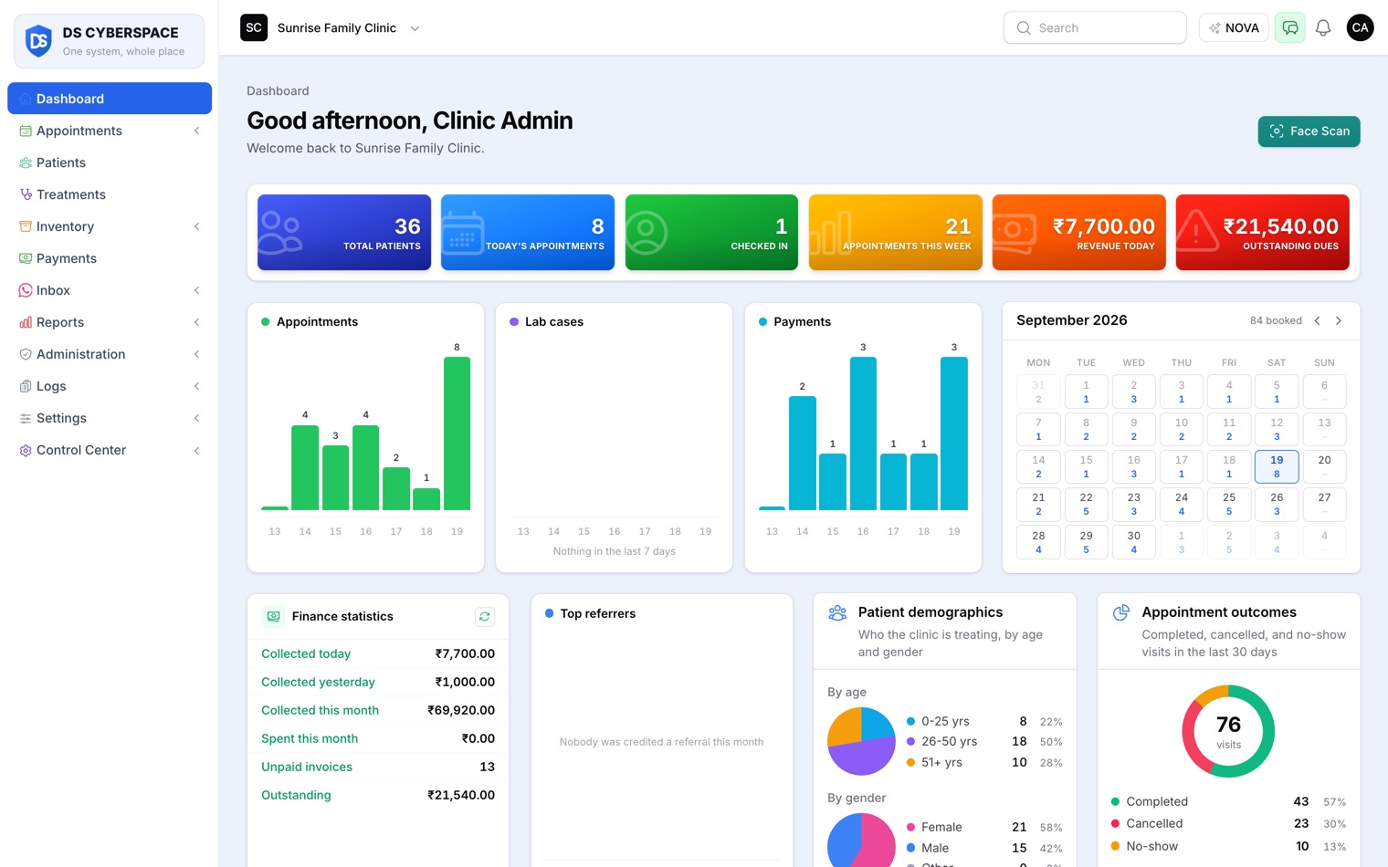 The ToothLink dashboard